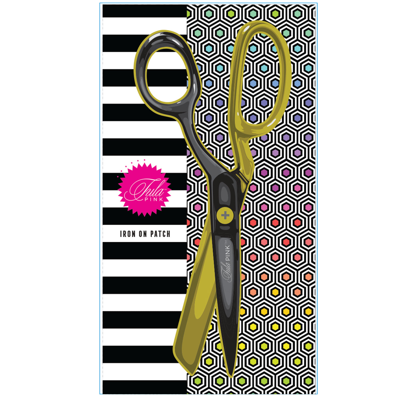 Tula Pink "Black/Gold Scissor" Embroidered Patch