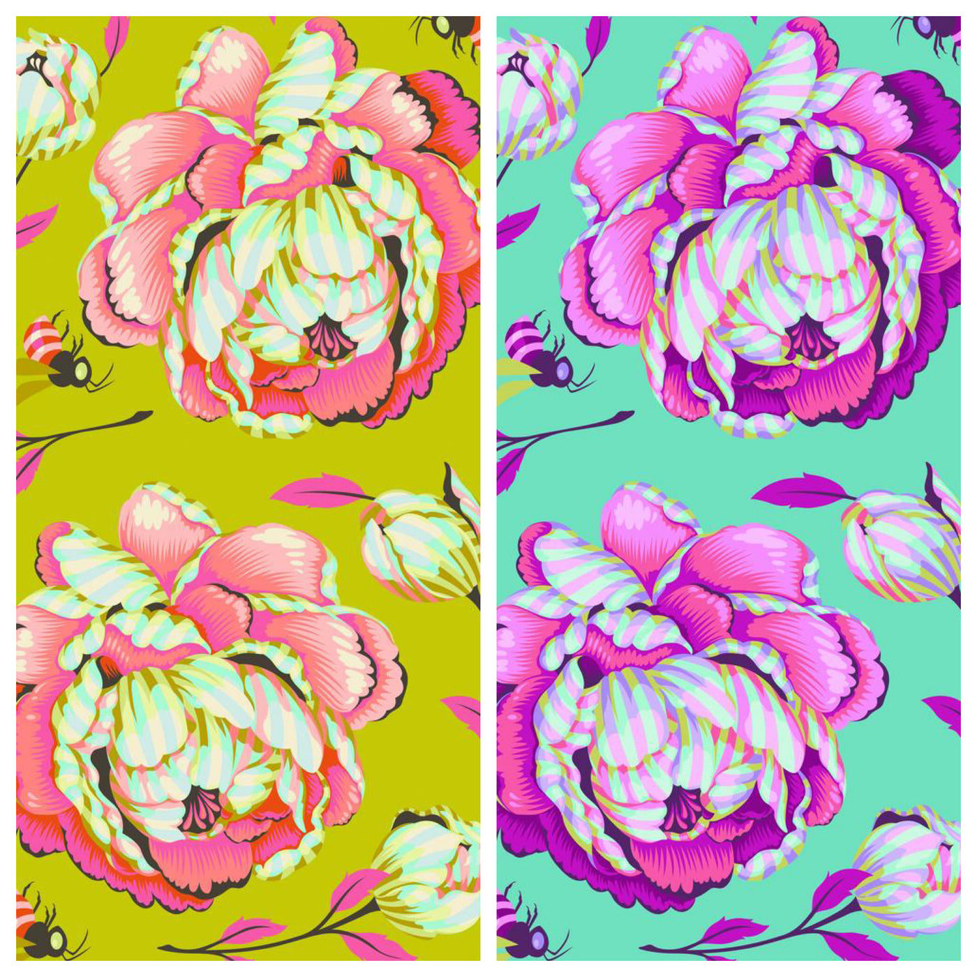 Tula Pink Moon Garden "Sonic Bloom" Quilt Backing 108" x 108"