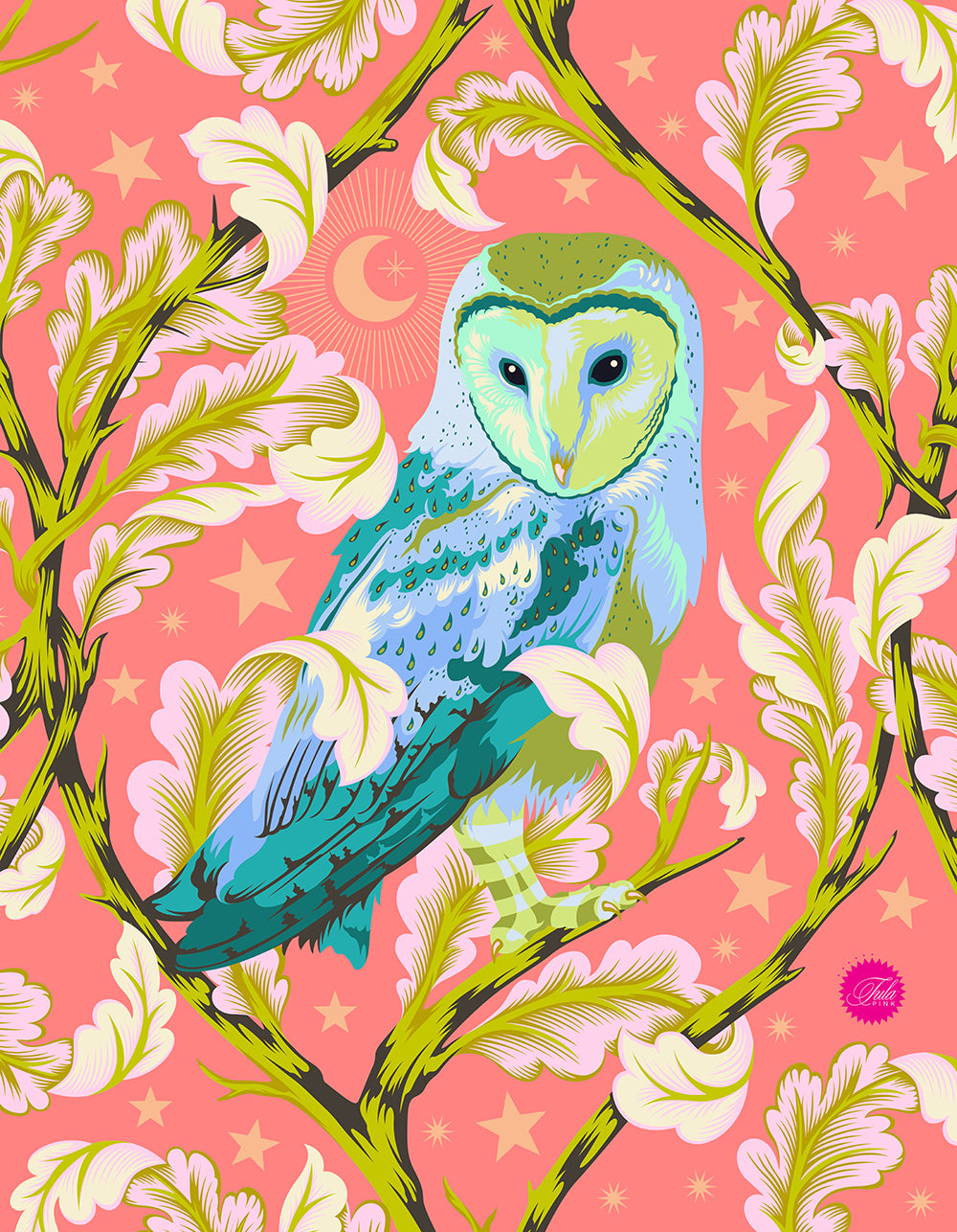 54" x 72" Tula Pink Moon Garden Quilt Backing - "Night Owl" - Dawn