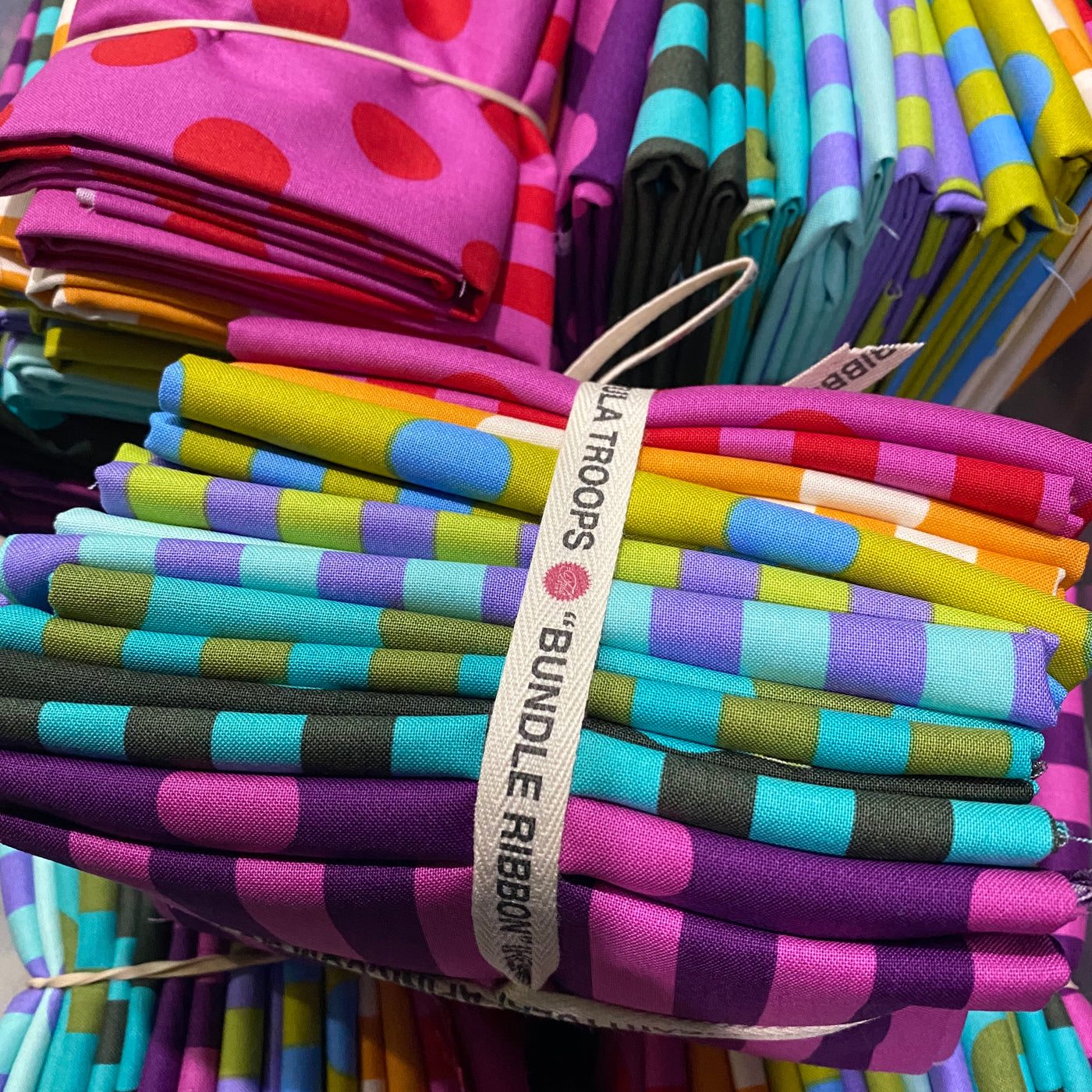 Poms and Stripes Assortment Fat Quarter Bundle 16 pieces