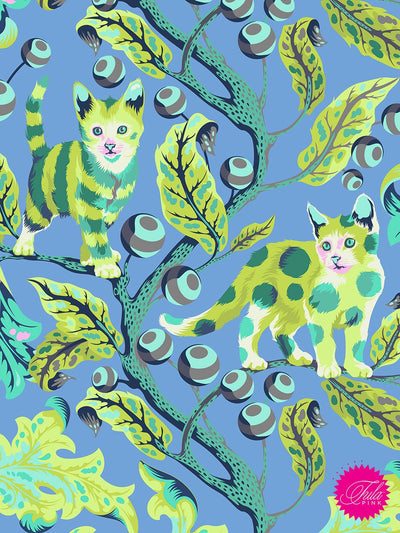 Tula Pink Tabby Road 54" x 72" Quilt Backing - Blueberry