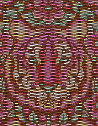 54" x 72" Tula Pink EDEN Tiger Quilt Backing - Tourmaline